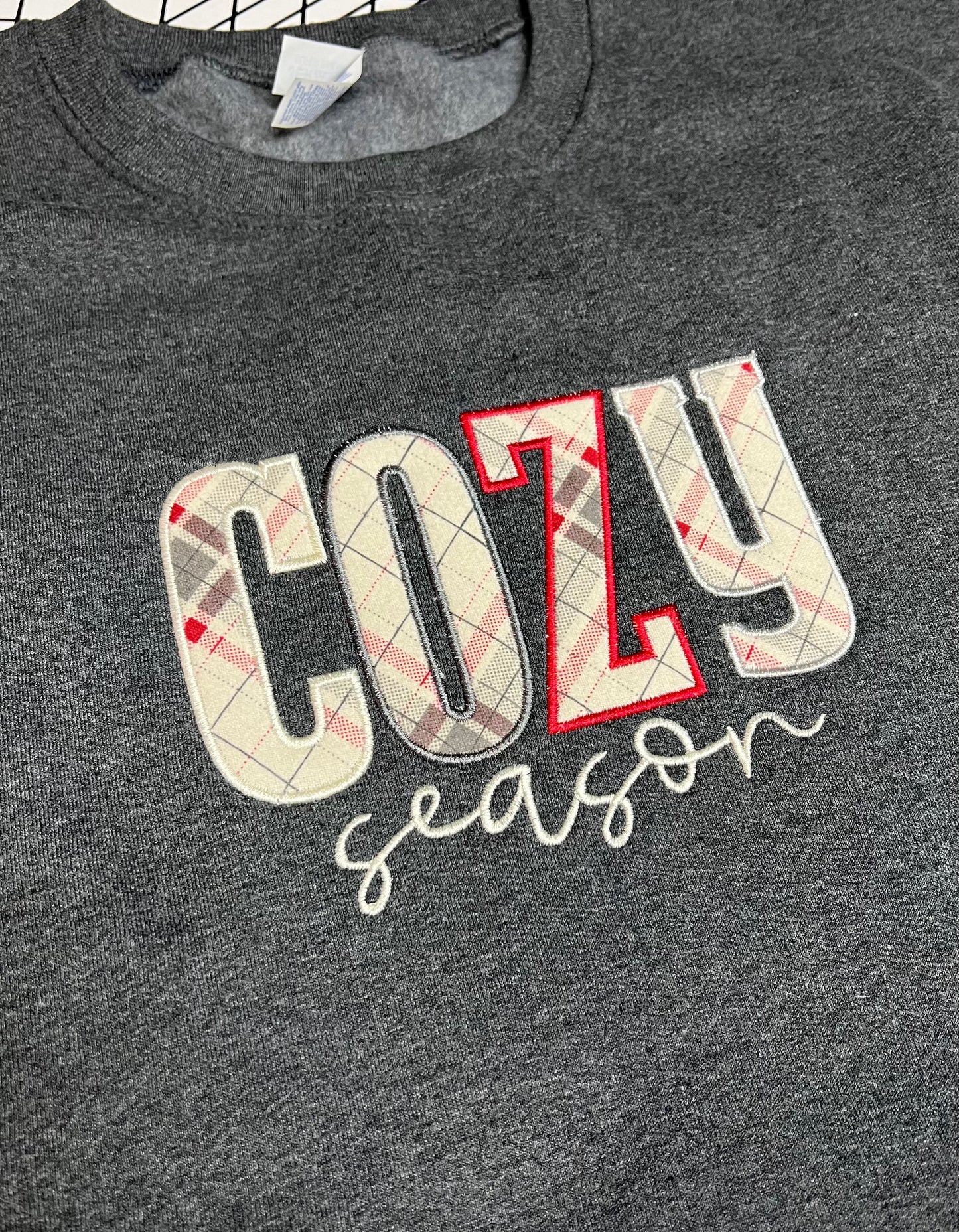 Cozy Season Applique & Embroidered Crewneck