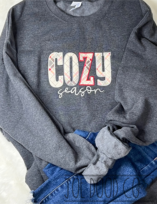 Cozy Season Applique & Embroidered Crewneck