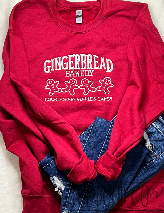 Gingerbread Bakery Embroidered Crewneck